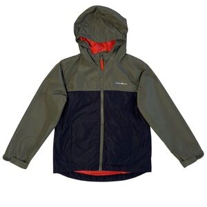Eddie Bauer Kids Hooded Jacket in Green and Black Size M 10-12